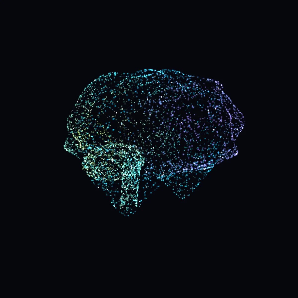 A brain made of glowing neurons